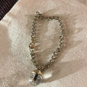 unique bracelet real human blood pendant on‎ silvertone chain unknown origin